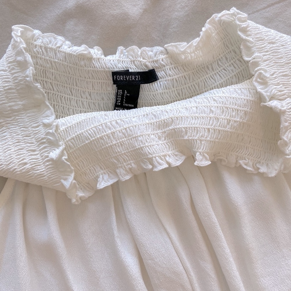 NWOT Forever 21 Cropped Elastic Off Shoulder Top | Size L - Picture 3 of 6